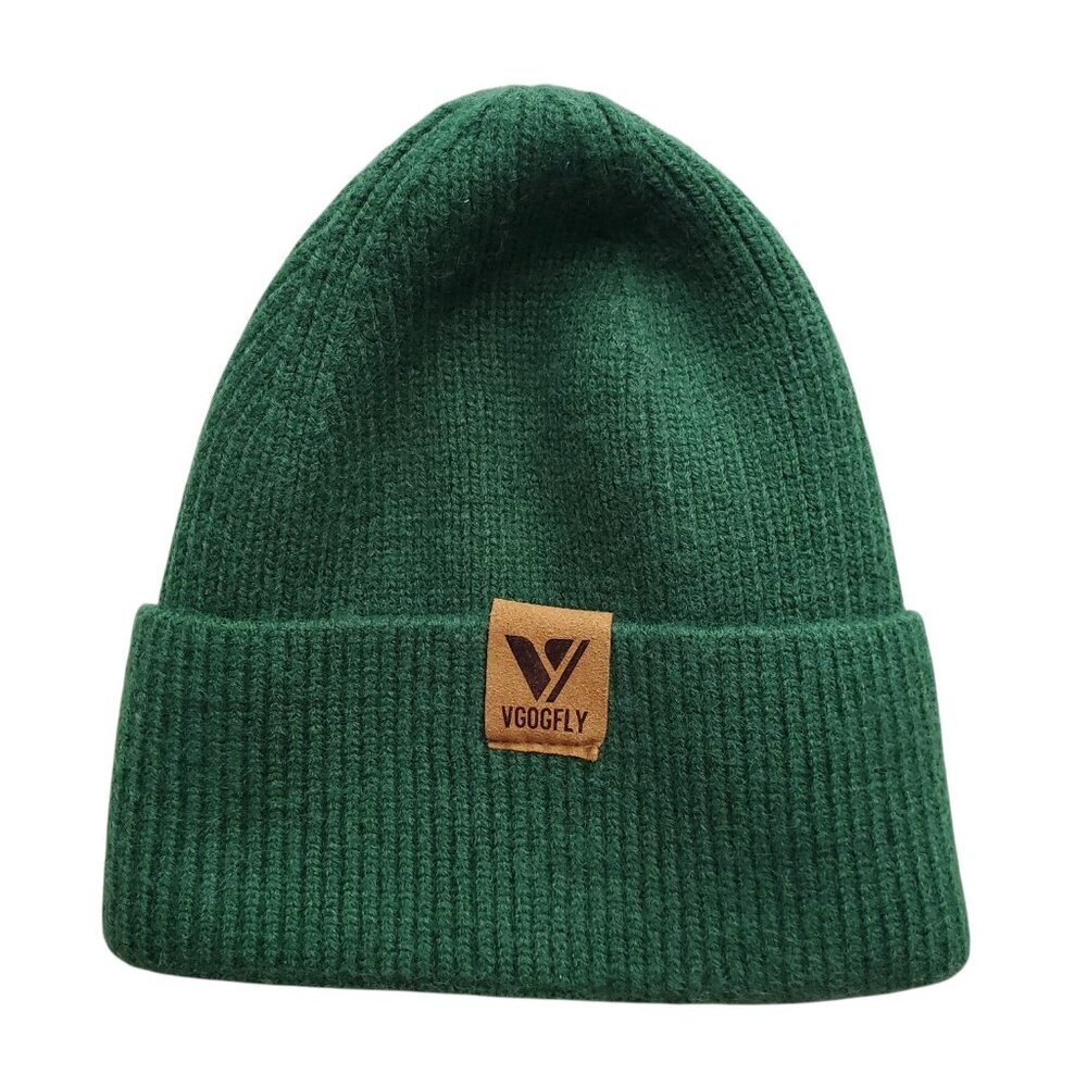 VGOGFLY Deep Green Knit Beanie Cap OS - Picture 2 of 10
